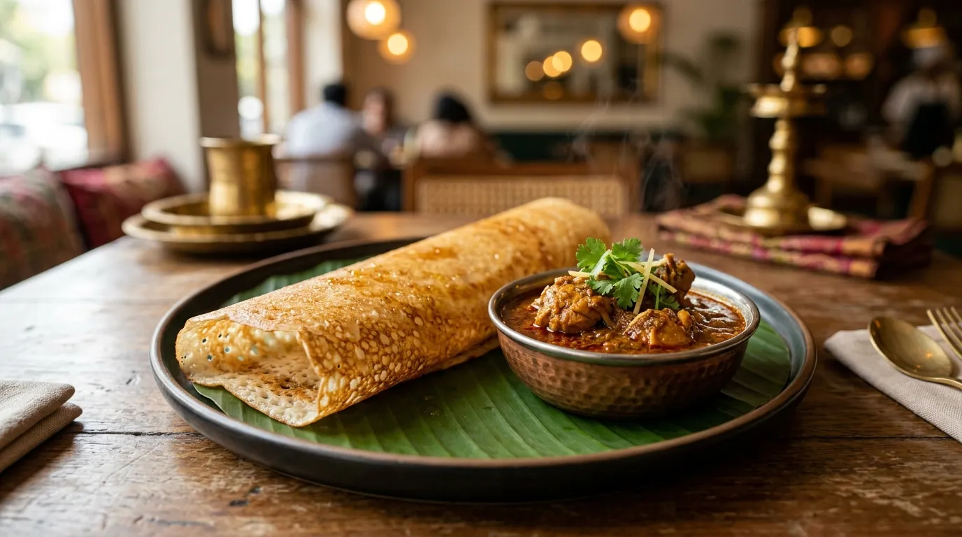 Authentic Dosa with Chicken Curry - Famous HD Biryani McKinney