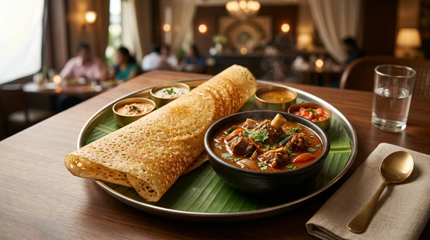 Authentic Dosa with Mutton Curry - Famous HD Biryani McKinney
