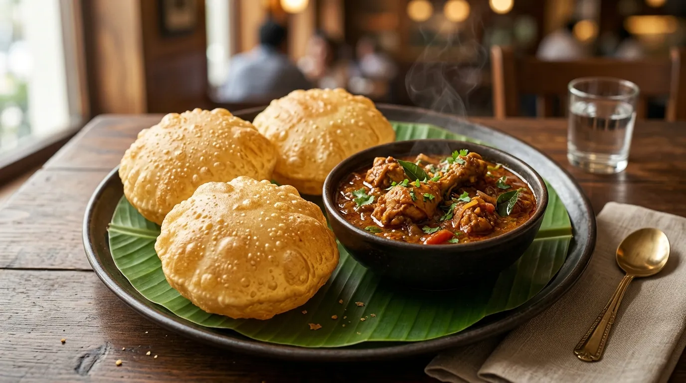 Authentic Poori with Chicken Curry - Famous HD Biryani McKinney