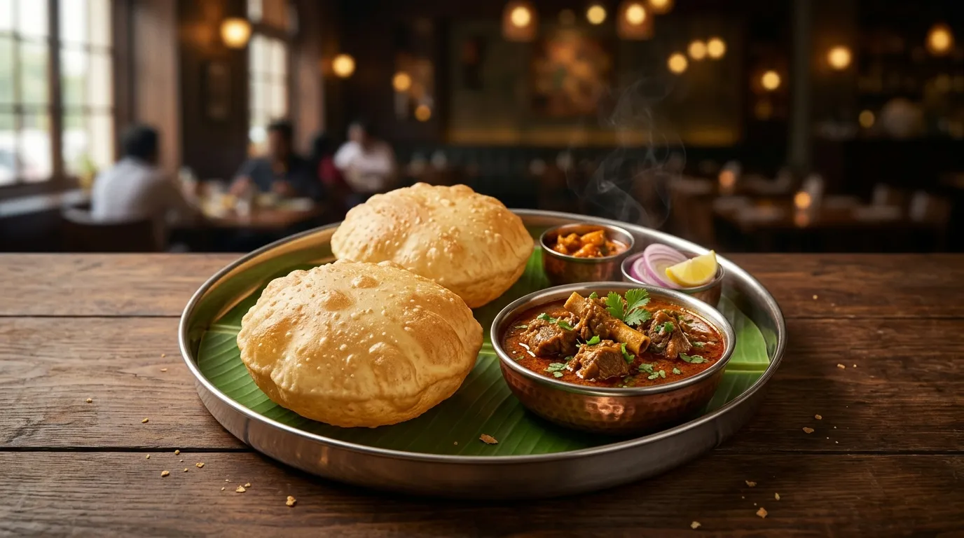Authentic Poori with Goat Curry - Famous HD Biryani McKinney